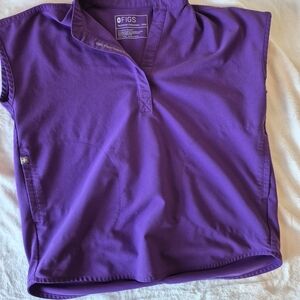 Figs Purple Womens Scrub Top Size XXS